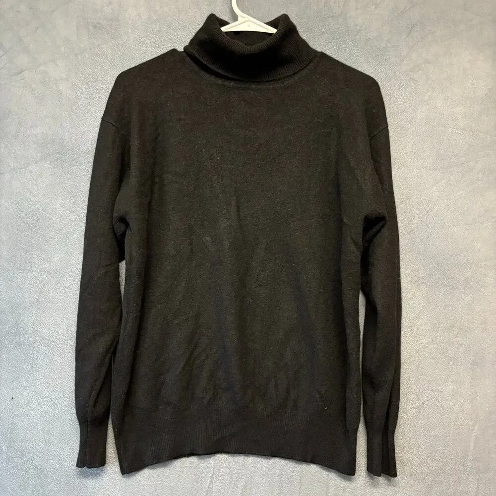 Vintage Fiovana 100% Cashmere Turtleneck Sweater Cozy Preppy Academia Golf Polo
